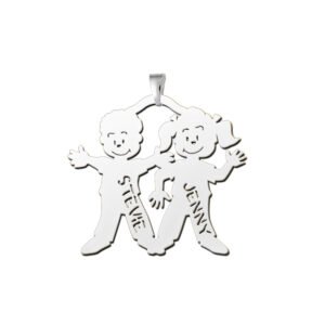Names4ever Jongen en Meisje Naam Hanger van Zilver