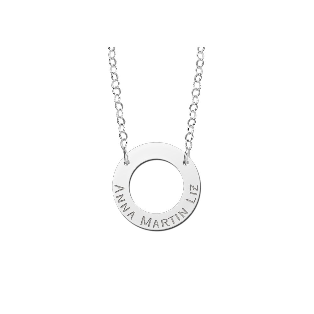 Names4ever Zilveren Opengewerkte Naamhanger met Ketting ZMNH005
