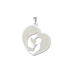 Names4ever Moeder met Kind Zilveren Hanger met Namen