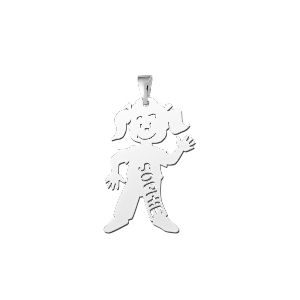Names4ever Zilveren Meisje Naam Hanger