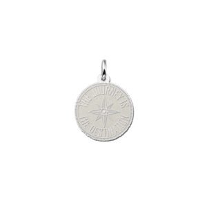 Names4ever Ronde Zilveren Graveerhanger met Kompas ZMNH016