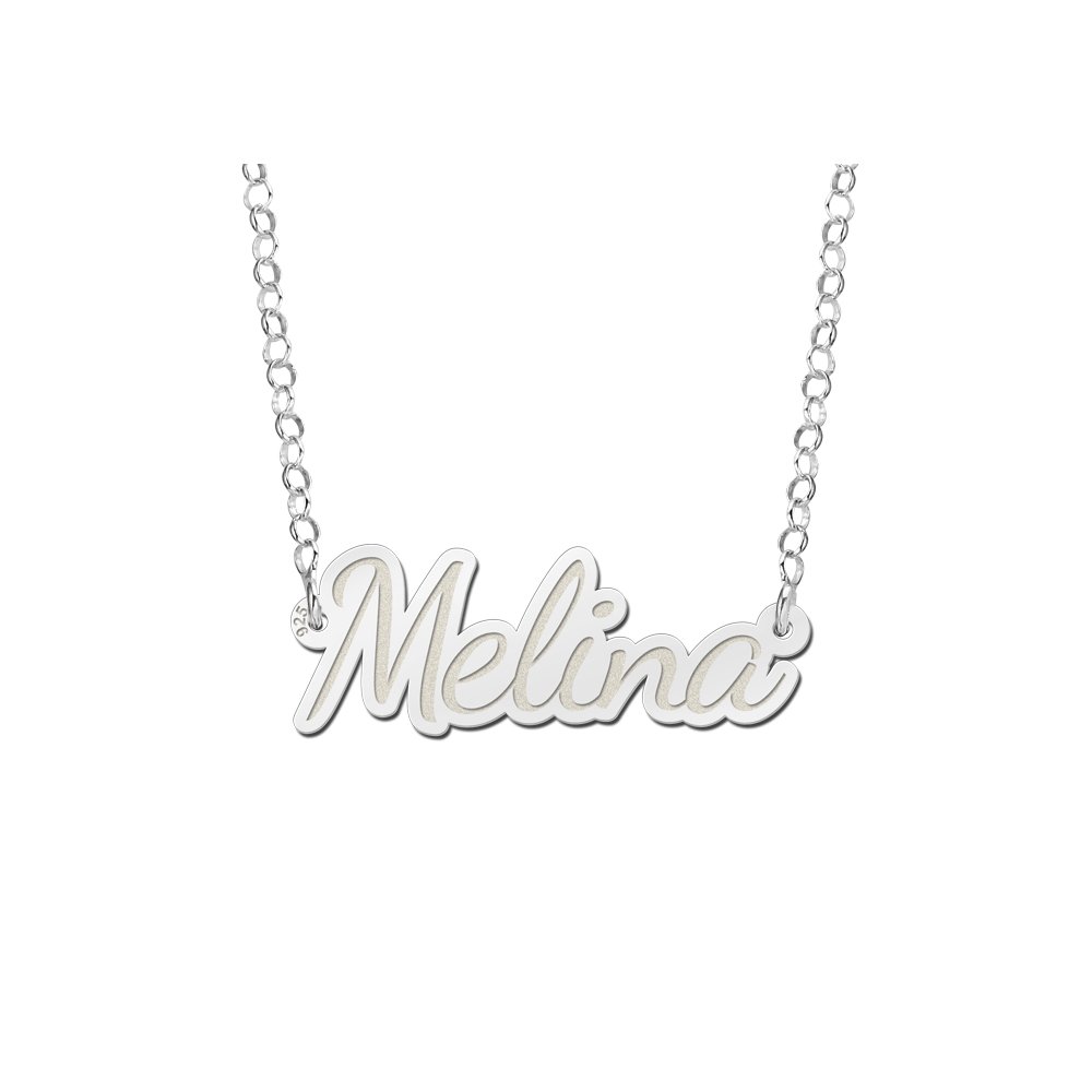 Names4ever Melina Model Zilveren Naamketting van Names4ever