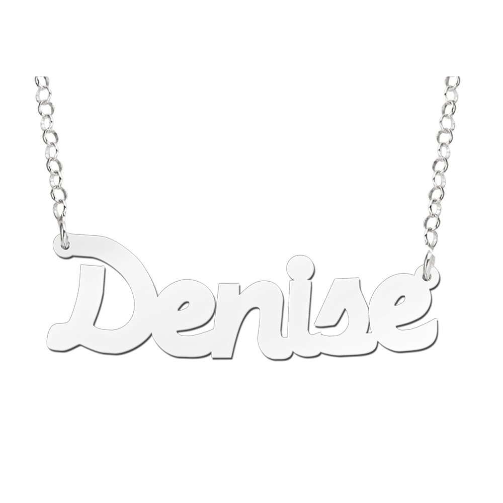 Names4ever Denise Stijl Zilveren Naamketting