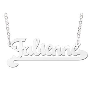 Names4ever Fabienne Stijl Zilveren Naamketting