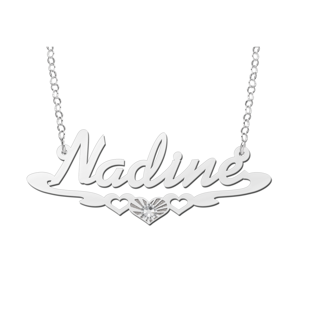 Names4ever Nadine Stijl Zilveren Naamketting