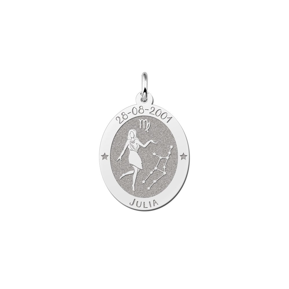 Ovale Maagd Sterrenbeeld Hanger van Zilver – Names4ever