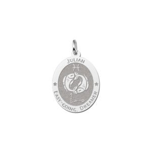 Ovale Vissen Sterrenbeeld Hanger van Zilver – Names4ever