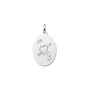 Names4ever Zilveren Ovale Graveer Hanger met eigen tekst