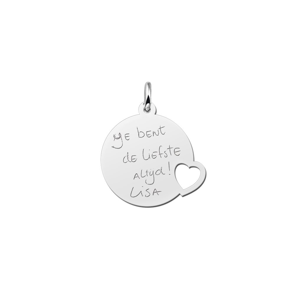 Names4ever Cirkel met Hart Hanger met eigen tekst