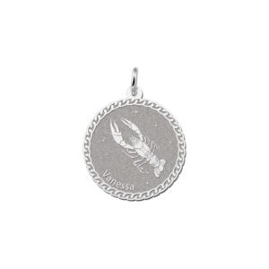 Names4ever Ronde Kreeft Sterrenbeeld Hanger van Zilver