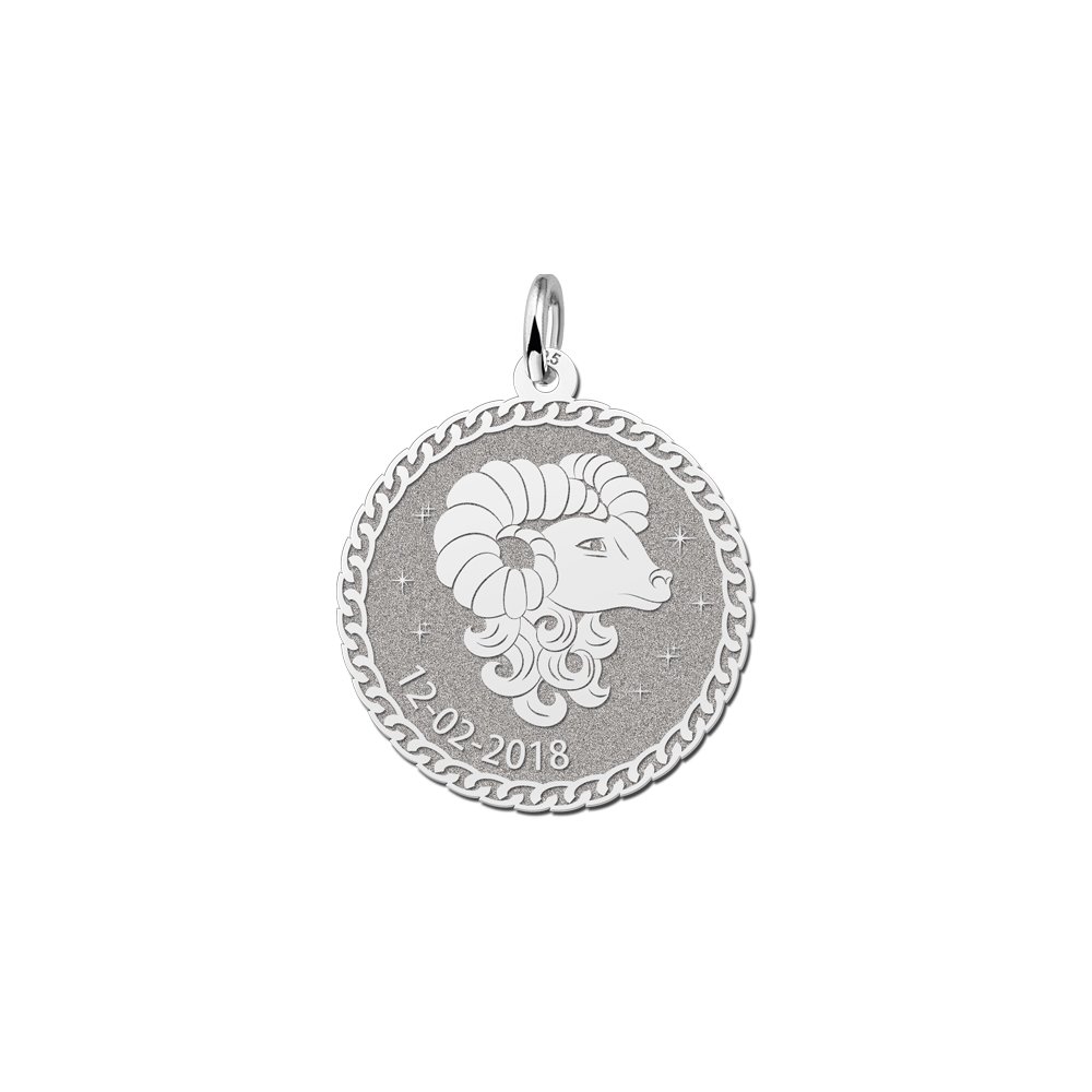Names4ever Ronde Ram Sterrenbeeld Hanger van Zilver