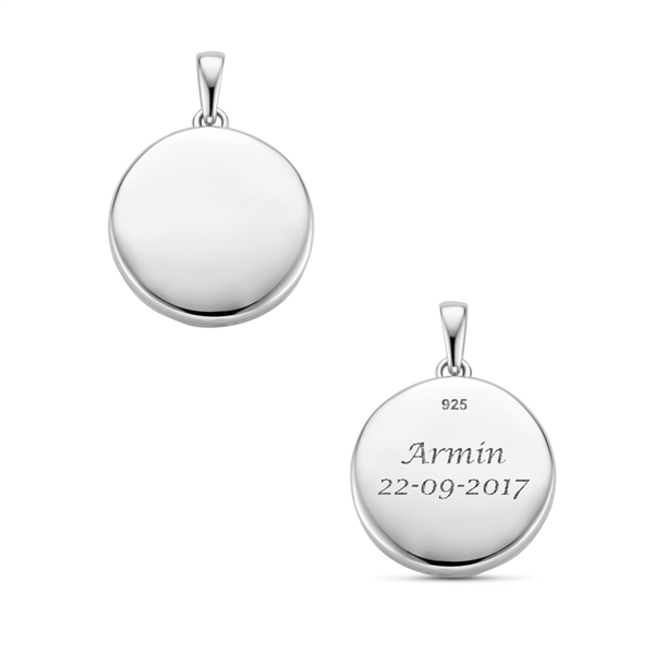 Zilveren ronden Medaillon met gravure - Names4ever