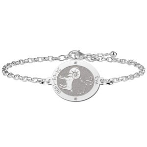 Zilveren Armband met Ovaalvormige Ram Sterrenbeeld Naamhanger > Names4ever