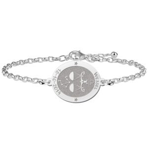 Zilveren Armband met Ovaalvormige Weegschaal Sterrenbeeld Naamhanger > Names4ever