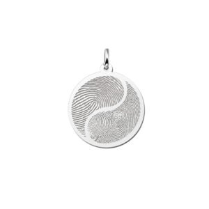 Names4ever Zilveren Yin Yang Hanger met Vingerafdruk