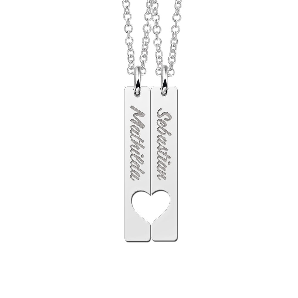 Zilveren vriendschapsketting bar hangers - Names4ever