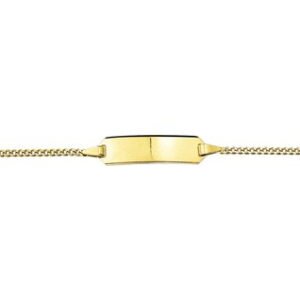 Baby Armbandje Gourmet met Graveer Plaatje | 9 of 11 cm | Geelgoud