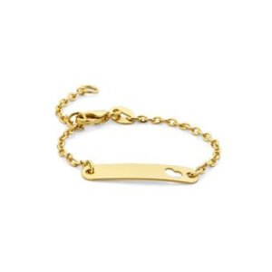 Graveer Armband voor Kinderen met Hartje | 9 of 11 cm | 9 Karaat Goud