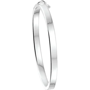 Zilveren bangle armband met gravering