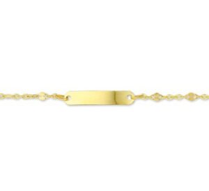 Baby Armbandje van Massief Goud met Graveer Plaatje | 9 of 11 cm | 14 Karaat Goud