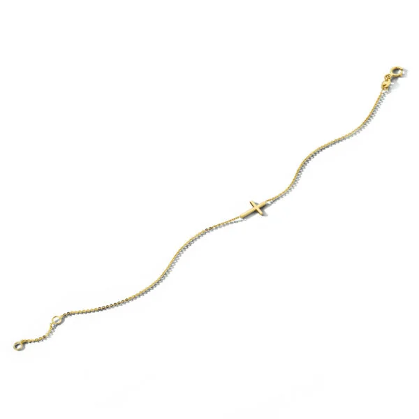 Armband met kruisje goud