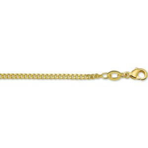 Geelgoudkleurig doublé gourmette collier 2,1 mm