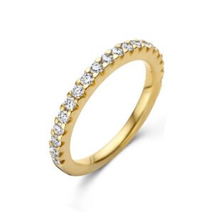 Geelgouden aanschuifring met 0,5 karaat diamanten