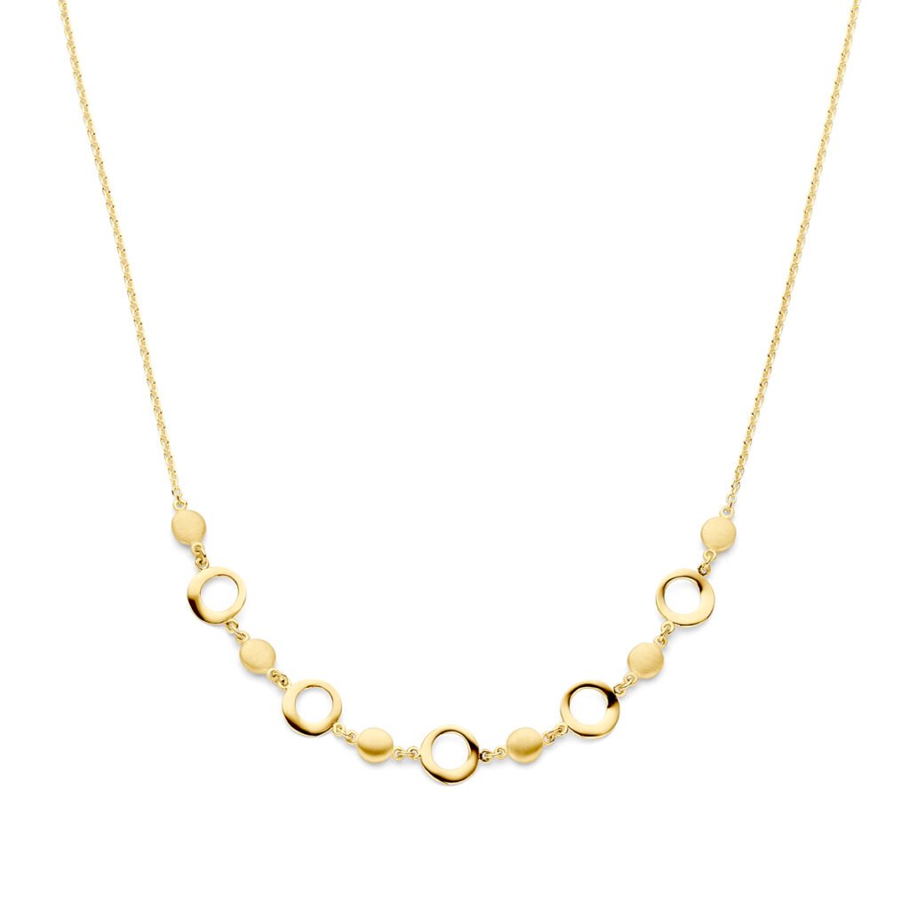 Gouden collier met schakels en karabijn sluiting | 14 karaat | Geelgoud