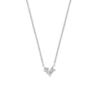 Collier met diamant 0,16 ct in 14 karaat witgoud