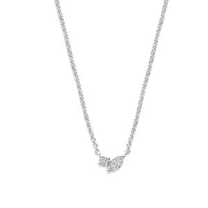 Collier met diamant 0,14 ct in 14 karaat witgoud