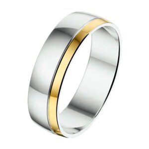 Goud met zilveren verlovingsring