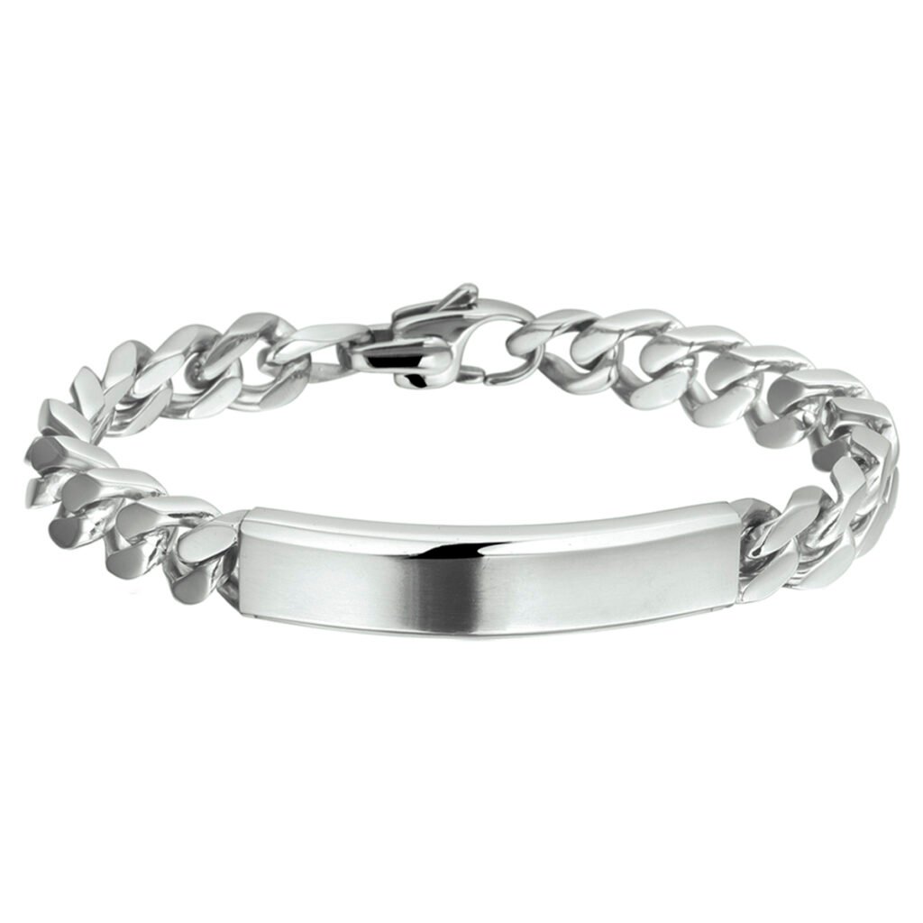 Graveer Armband met Gourmet Schakels | Edelstaal | 21 cm