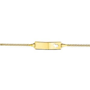 Graveer Armband voor Kinderen met Hartje | 9 cm of 11 cm | 9 Karaat Goud