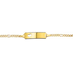Graveer Armband voor Kinderen met Hartje | 9 cm of 11 cm | 9 Karaat Goud