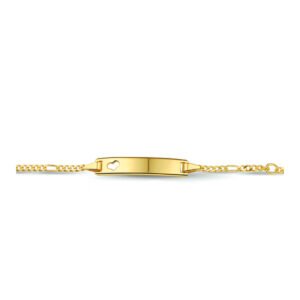 Graveer Armband voor Kinderen met Hartje | 14 cm of 16 cm | 9 Karaat Goud