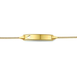 Graveer Armband voor Kinderen met Hartje | 14 cm of 16 cm | 9 Karaat Goud
