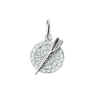 Zilveren hanger dartbord | 925 sterling zilver | Gepolijst