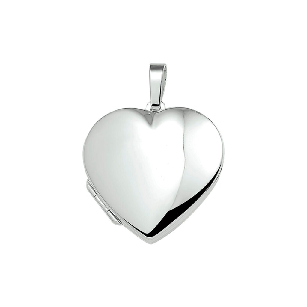 Medaillon hartvormig met foto | 925 sterling | Gepolijst Zilver