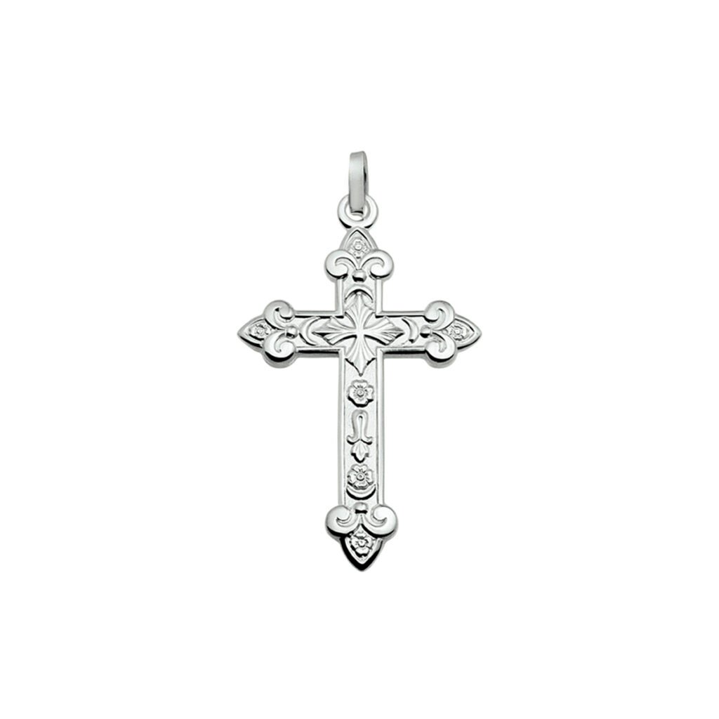 Zilveren hanger kruis | 925 sterling zilver | Gepolijst en gematteerd