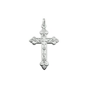 Zilveren hanger kruis | 925 sterling zilver | Gepolijst en gematteerd