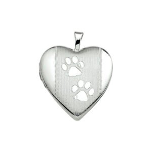 Hartvormig Medaillon met foto en hondenpootjes | 925 sterling | Zilver