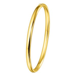 Bangle Geelgoud | Scharnier Ovale Buis | 4 Mm x 60 Mm | 14 Karaat goud | Dunne bangle
