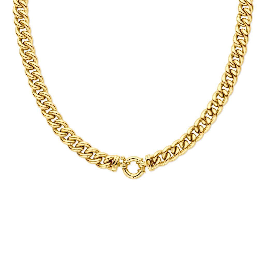 Gouden collier gourmette |14 karaat | Geelgoud
