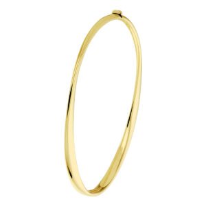 Bangle Geelgoud | Gedraaid schanier | 4 Mm x 60 Mm | 14 karaats dunne bangle