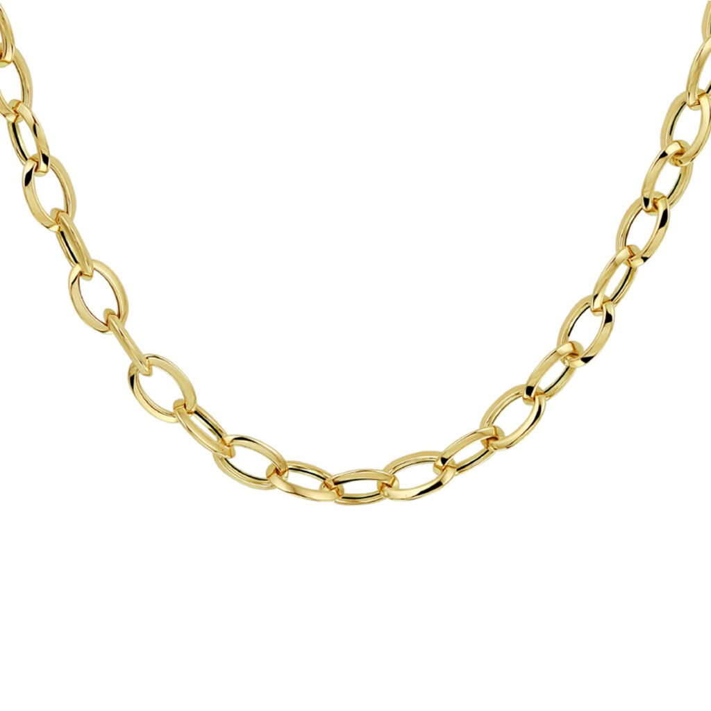 Gouden collier met grote schakels | 14 karaat | Geelgoud