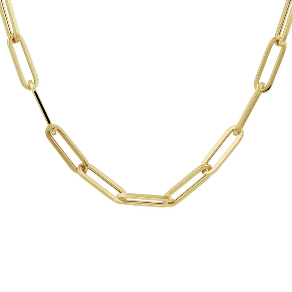 Ketting met paperclip schakels | 14 karaat | Geelgoud