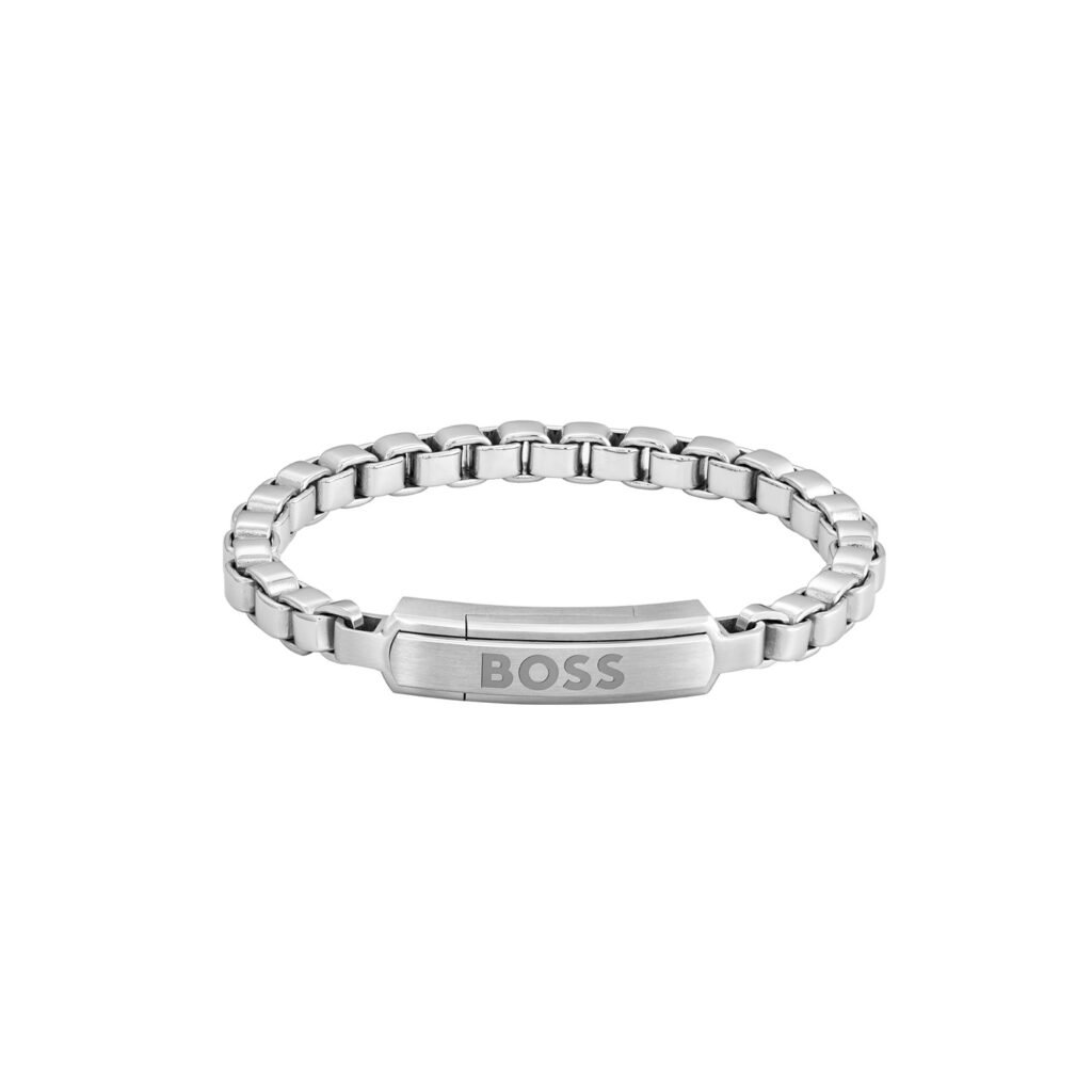 BOSS DEVON Armband | Zilverkleurig | 19 cm | Edelstaal
