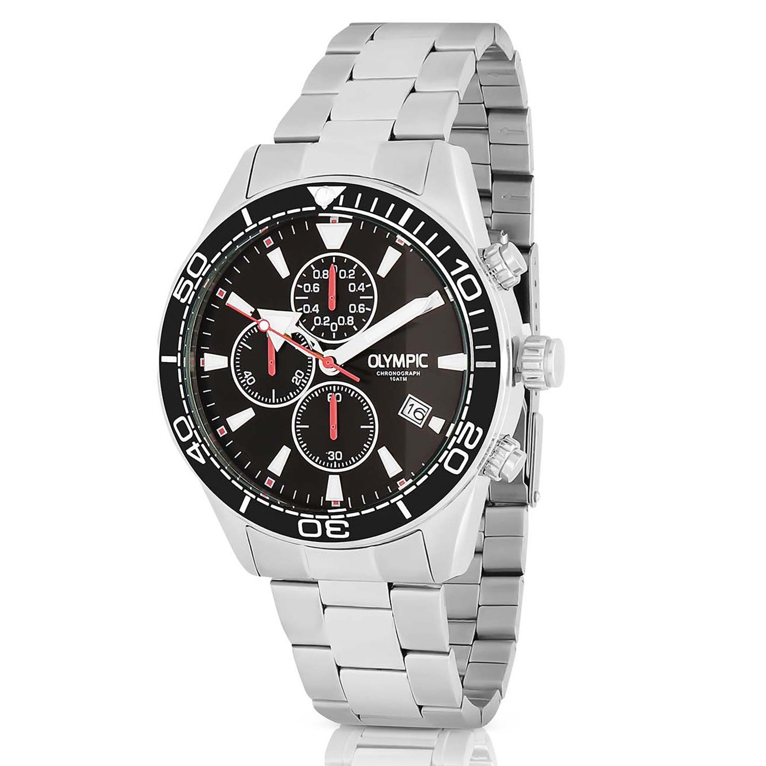 Olympic OL72HSS283 ADAM Horloge - Staal - Bracelet - Zwart