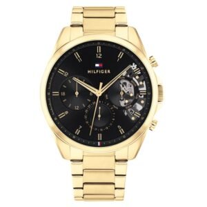 Tommy Hilfiger Goudkleurig Heren Horloge met Open Wijzerplaat