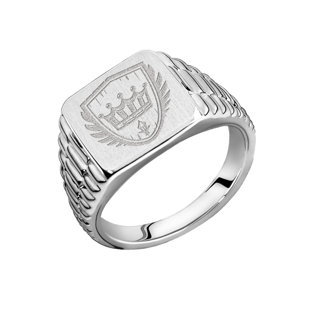 Familiewapen op vierkante zegelring in Rolex stijl - Names4ever ZZR11056